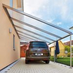Carport with acrylic multiwall sheets panorama