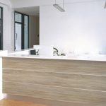 Reception, counter with decorative panels self-adhesive
