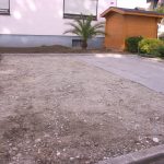 Parking lot with lawn grids
