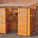 Bicycle shelter with corrugated polycarbonate sheets clear