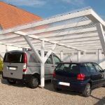 Carport with corrugated sheets Polycarbonate honeycomb clear