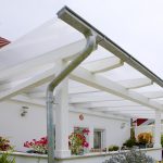 Terrace roof with polycarbonate multiwall sheets