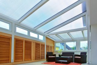 Winter garden with polycarbonate wall panels 25 mm