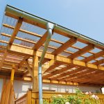 Balcony canopy with acrylic corrugated sheets clear
