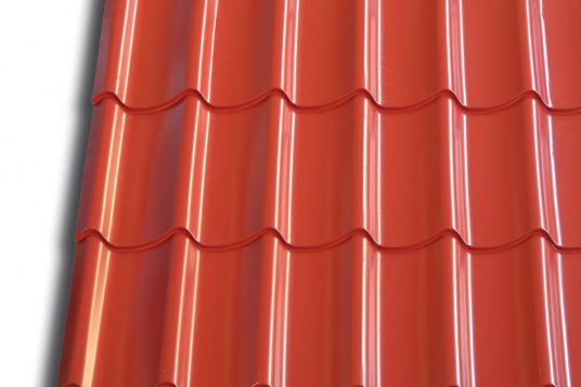 
                                                            Profiled sheet metal in tile look, red
                                                    