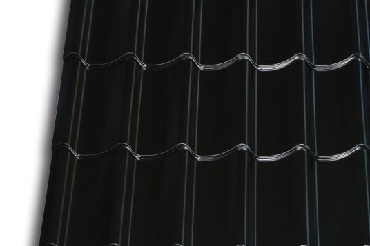 
                                                            Profiled sheet metal in tile look, black
                                                    